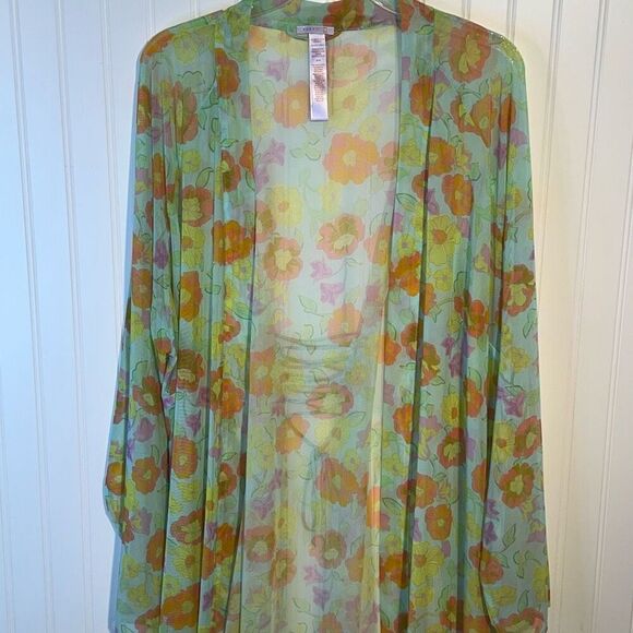 Savage x Fenty Free Spirit Floral Mesh Sheer Full Length Robe Women’s Size 2X/3X - Picture 2 of 9